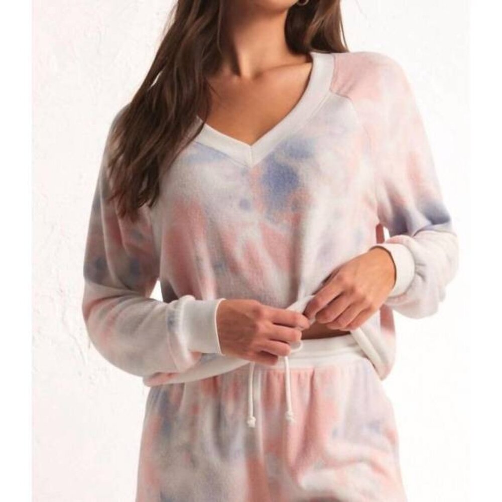 Z Supply -  Candy skies Tie Die Lounge Wear longsleeve Sweater- SMALL NWT